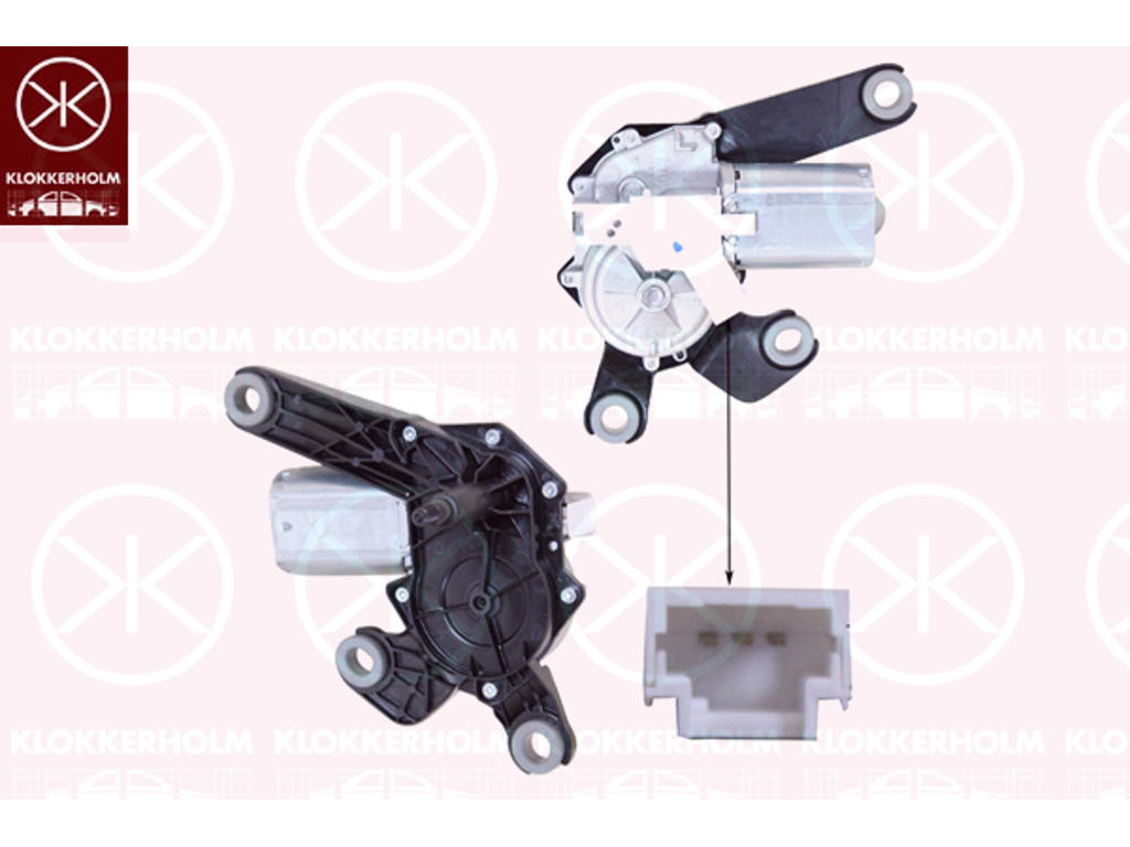 Vindrutetorkarmotor, Bak, Spänning [V]: 12