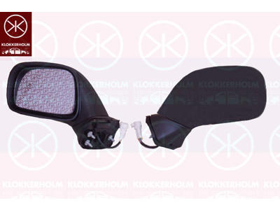 Exterior Mirror, for electric mirror adjustment, Convex, Left, Housing Colour: black
