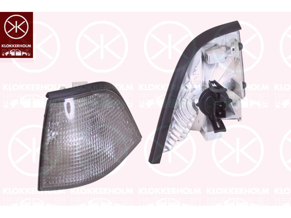 Knipperlicht, Met lamphouder, Rookgrijs, Links
