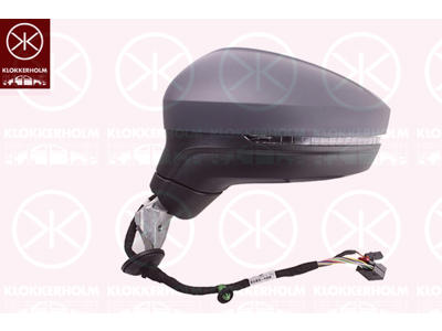 Exterior Mirror, Left, Number of pins: 15, Electronically foldable, with memory, with reading light, with indicator, Heatable, Aspherical, w/primer
