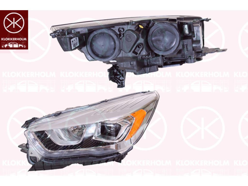 Основная фара, справа, Вариант комплектации автомобиля: High level, Освещенность [лк]: 12.5, H7/H1, с мотором регулировки дальности света, Valeo