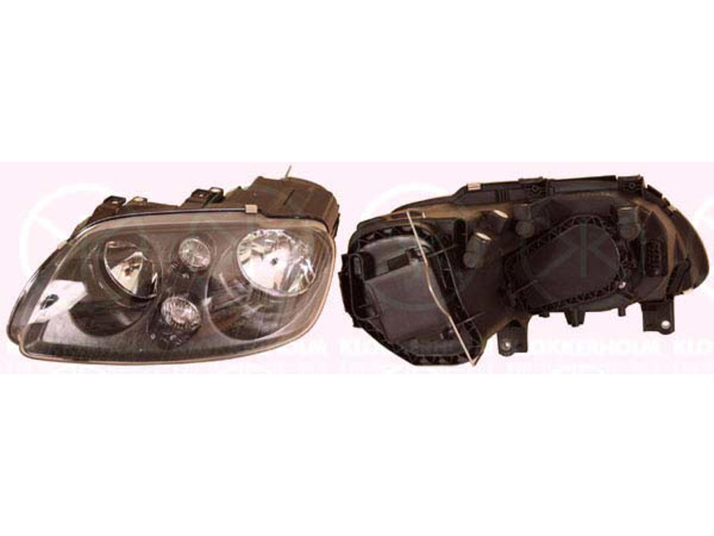 Headlight, H7/H7, with motor for headlamp levelling, AL, Right, Illuminance [lx]: 20, Housing Colour: black