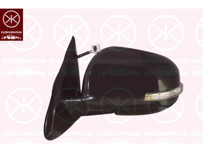 Exterior Mirror, Left, Electronically foldable, for electric mirror adjustment, with indicator (LED), Number of pins: 9, Heatable, w/primer, Convex