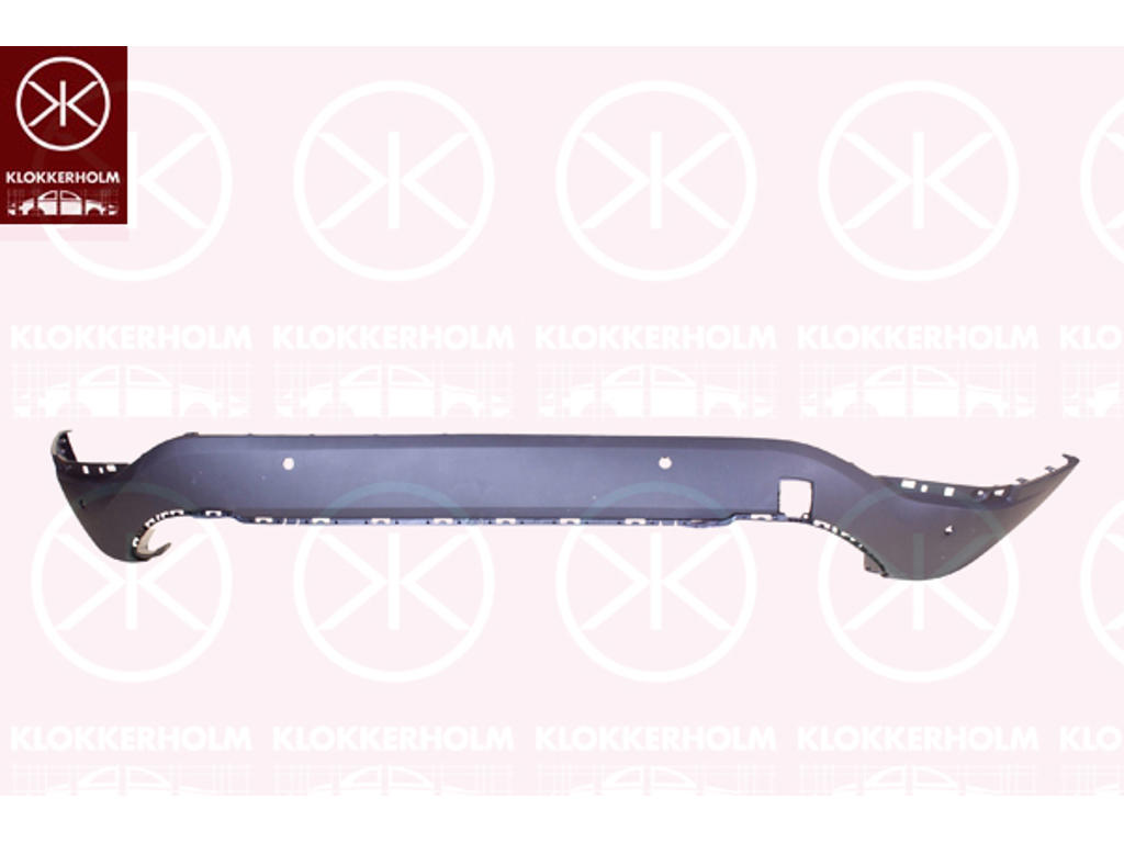 Bumper, Rear, Grained, with hole(s) for park distance control, Lower Section, with mounting parts