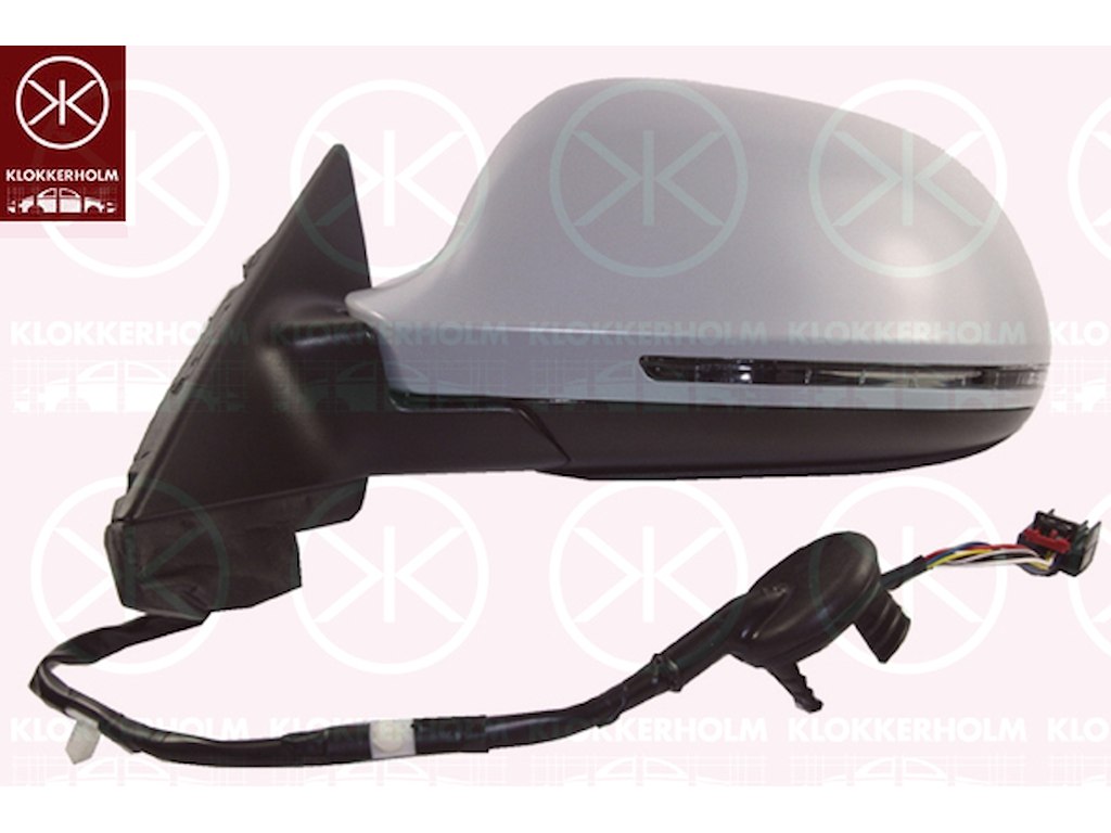 Välipeegel, Ustearv: 5, paremal, Elektr.peegliseadistuse jaoks, suunatulega (LED), Pistikkontaktide arv: 8, krundeeritud, soojendatav, kumer