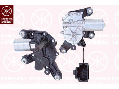 Vindrutetorkarmotor, Bak, VALEO, Spänning [V]: 12
