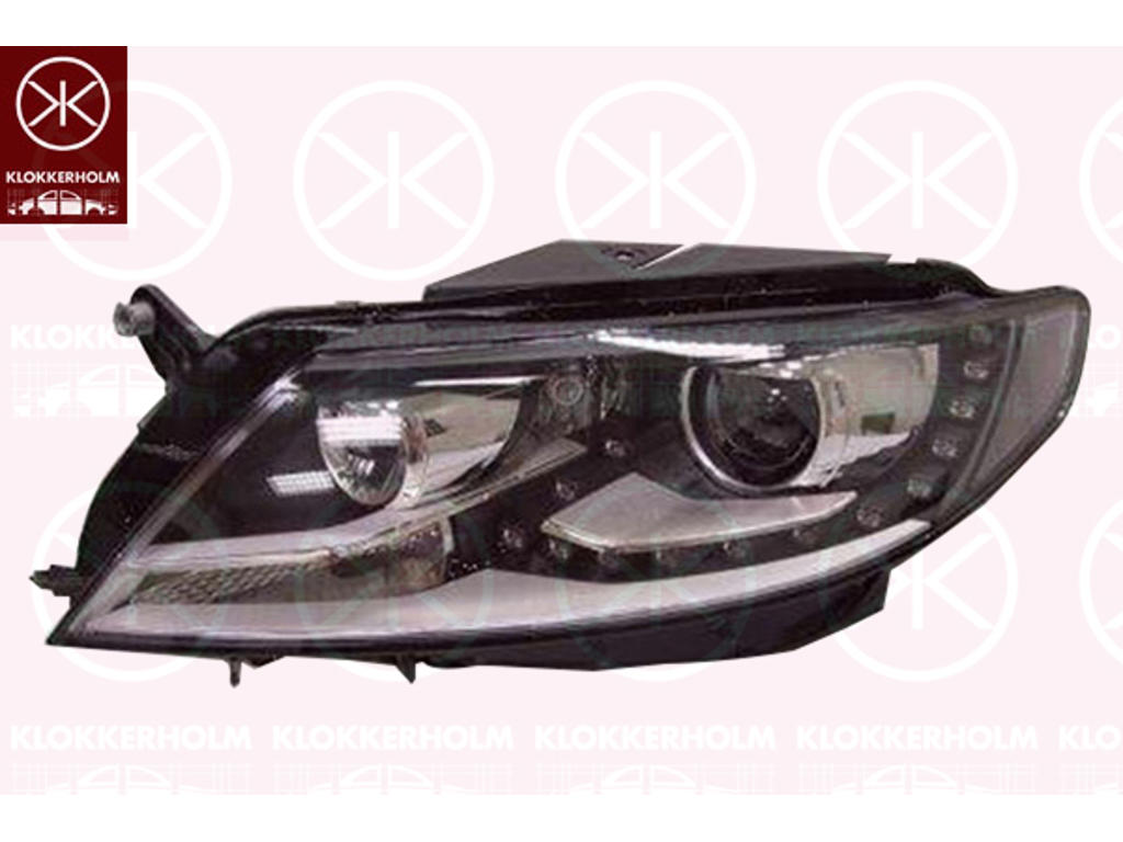 Forlygte, venstre, Bi-Xenon, med kørelys (LED), med kurvelys, uden styreenhed til Xenon, med indstillingsmotor for LWR, D3S/H7, AL