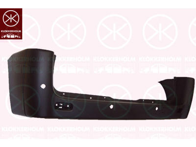 Bumper, Rear, black, with hole(s) for park distance control, Axle Distance [mm]: 3000
