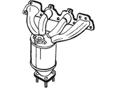 Catalytic Converter, with mounting parts, Euro 4, with environmental seal: 001