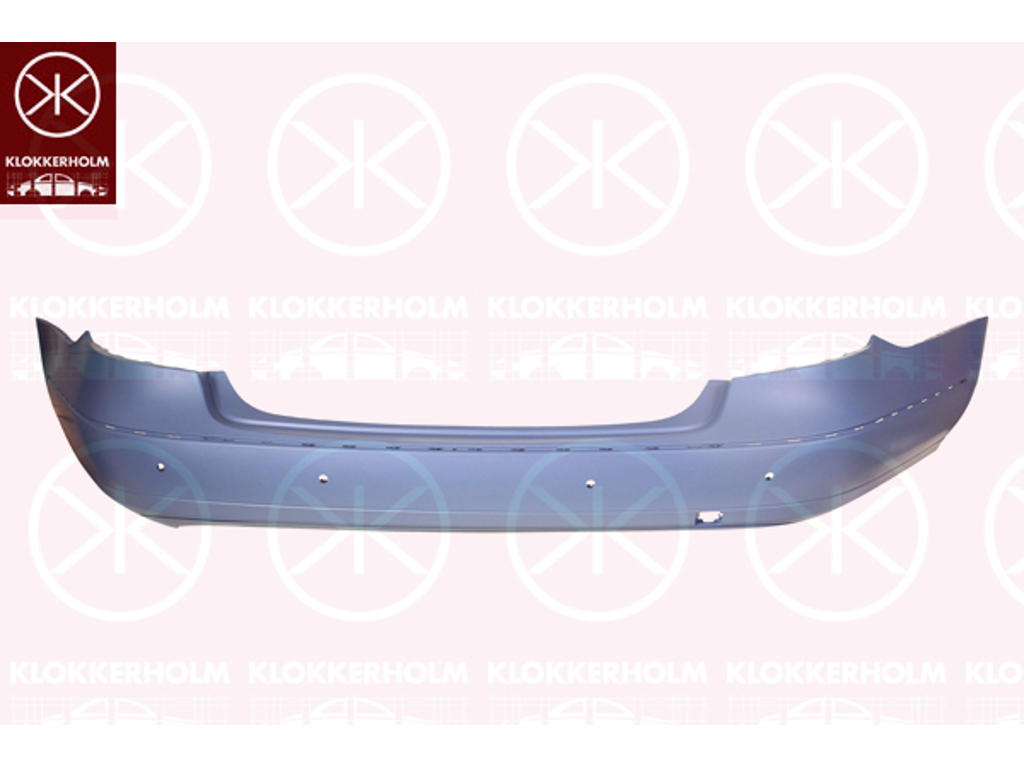 Bumper, w/primer, Rear, with hole(s) for park distance control, Trim Level: sport