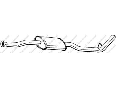 Centre Muffler, See accessories list for additionally required parts:  