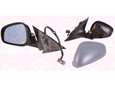 Exterior Mirror, w/primer, Electronically foldable, for electric mirror adjustment, Convex, Heatable, Right