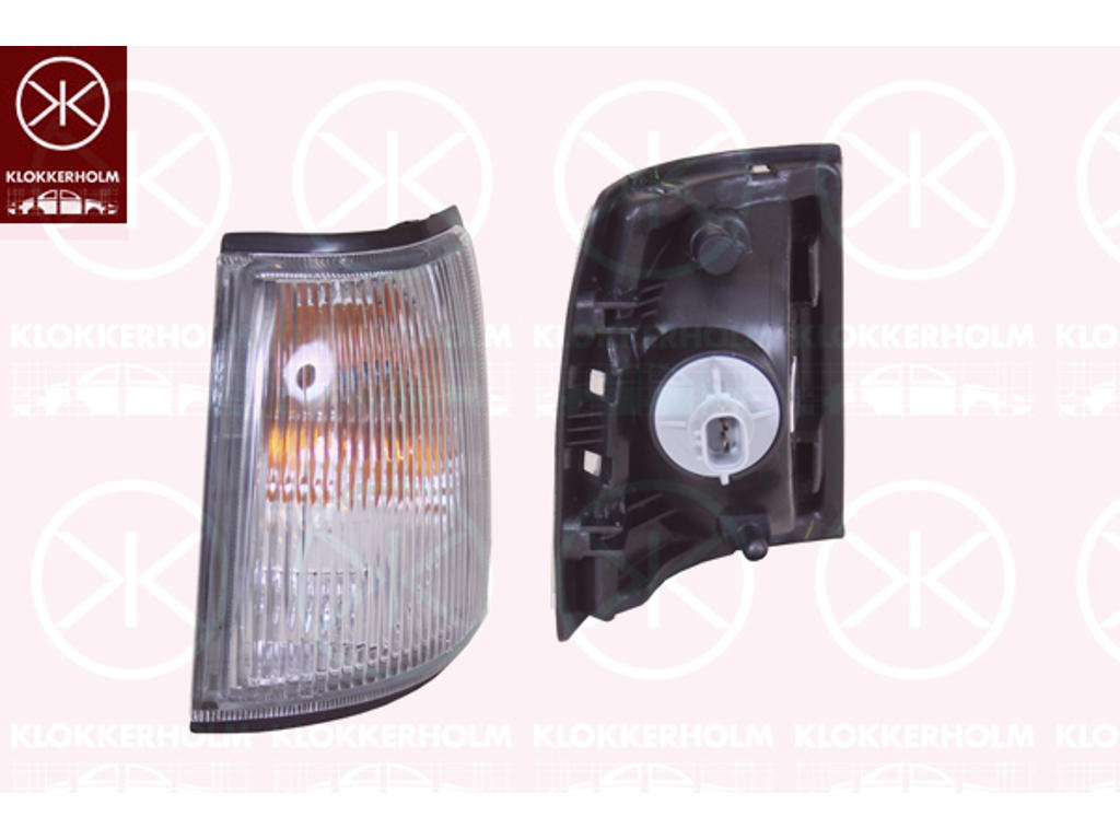 Direction Indicator, with bulb holder, white, Left Front