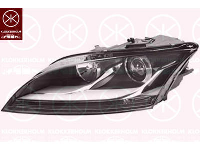 Huvudstrålkastare, H7/H7, med stäämotor för lysviddsreglering, AL, Höger, Husets färg: aluminium, Ljusstyrka [lx]: 17.5