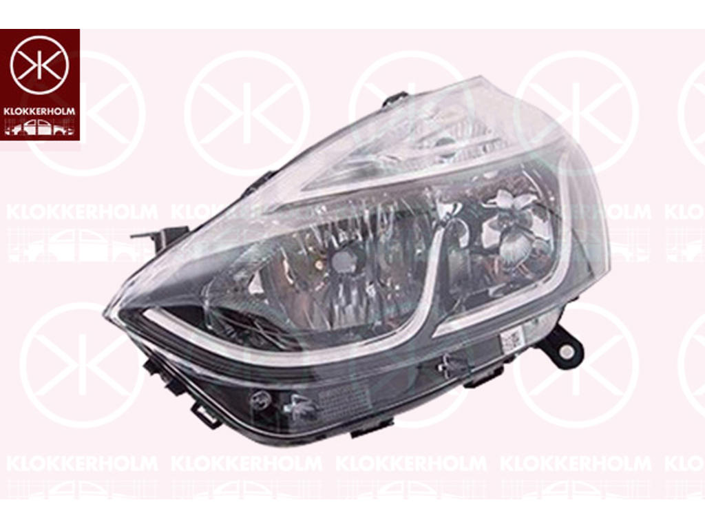 Headlight, Left, Illuminance [lx]: 12.5, H7/H1, PY24W, Housing Colour: chrome, with motor for headlamp levelling, AL