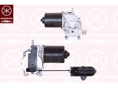 Wiper Motor, Front, Number of pins: 5, Voltage [V]: 12