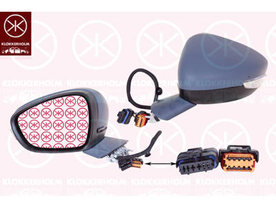 Exterior Mirror, Left, for electric mirror adjustment, Electronically foldable, Number of pins: 10, Heatable, w/primer, Convex