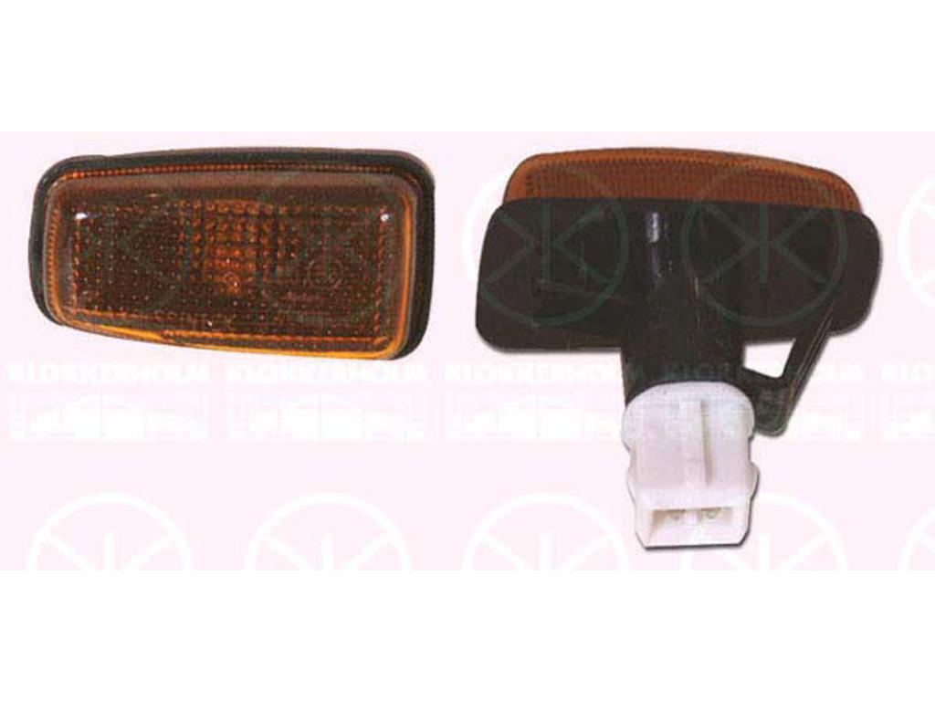 Blinker, sidoinstallation, gul, med lamphållare