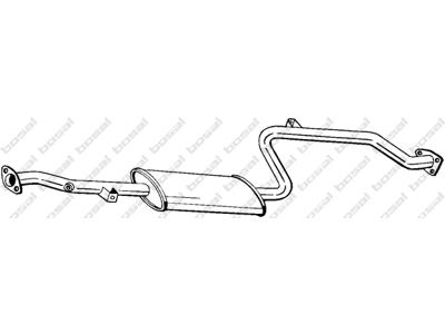 Centre Muffler, See accessories list for additionally required parts:  