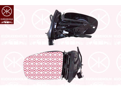 Exterior Mirror, Left, for electric mirror adjustment, Number of pins: 7, Heatable, Aspherical
