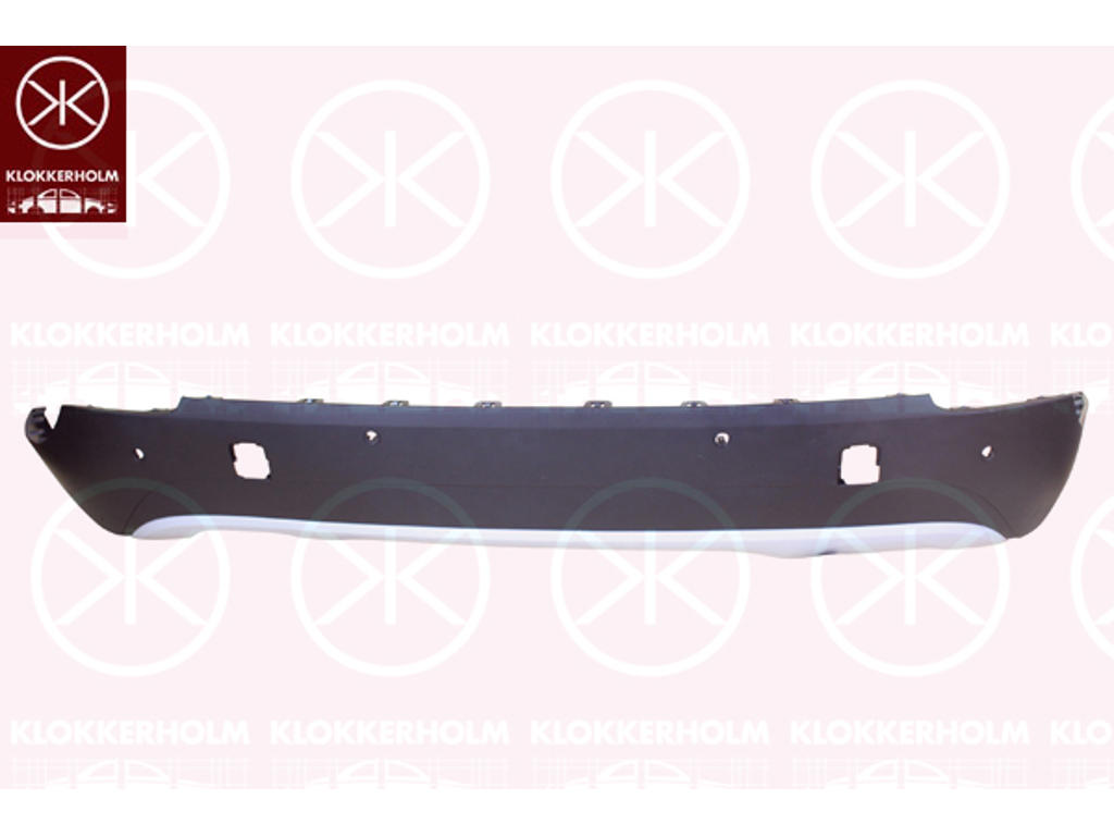Bumper, Rear, Grained, with hole(s) for park distance control, Lower Section, Number of bores: 4