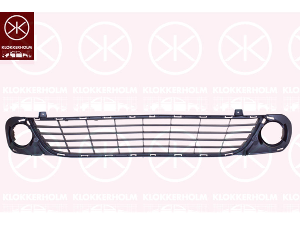 Radiator Grille, Front, black, with hole(s) for fog lights