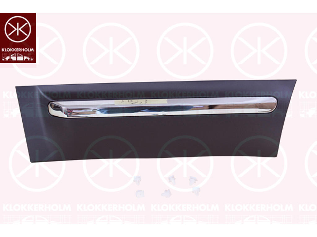 Trim/Protection Strip, door, Left Rear, black, with trim strip, chrome