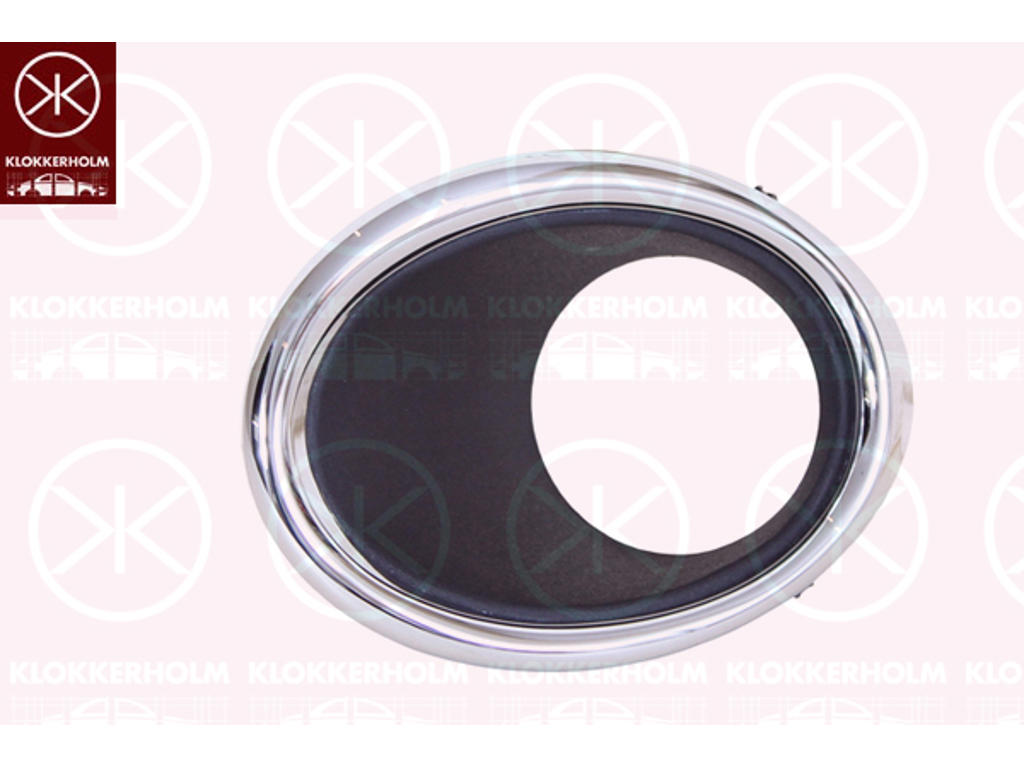 Ventilation Grille, bumper, chrome/black, Left Front, with hole(s) for fog lights