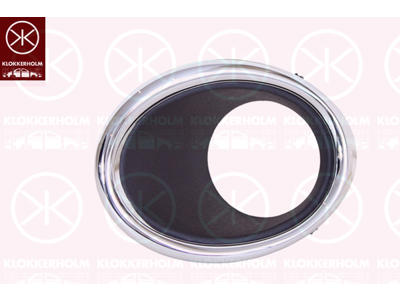 Ventilatiegrille, bumper, chroom/zwart, Links voor, met gat(en) voor mistlampen