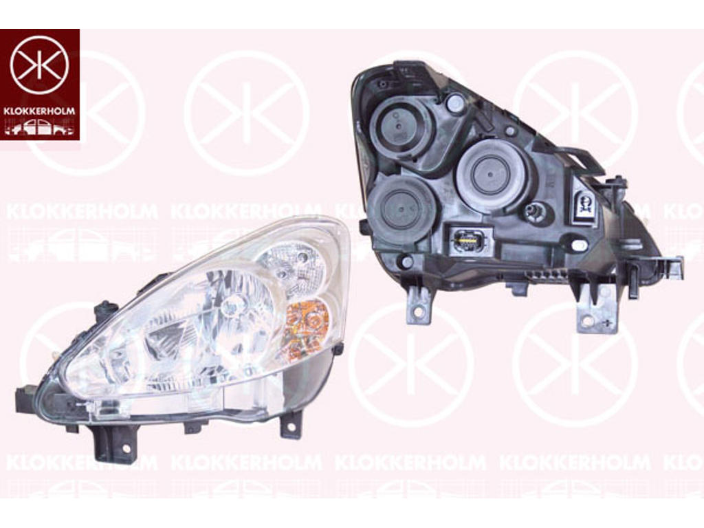 Headlight, H4, with motor for headlamp levelling, Valeo, Left, Illuminance [lx]: 17.5