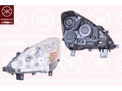 Headlight, H4, with motor for headlamp levelling, Valeo, Left, Illuminance [lx]: 17.5