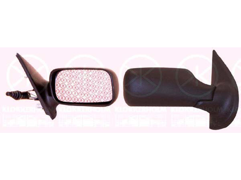 Exterior Mirror, 5-drs, Control: cable pull, Convex, Right