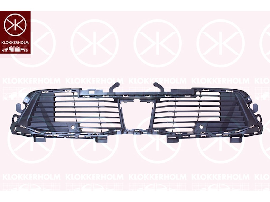 Ventilation Grille, bumper, Front, black, with hole(s) for park distance control, Lower Section
