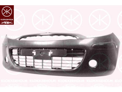 Bumper, w/primer, Front, with holes for trim/protective strip