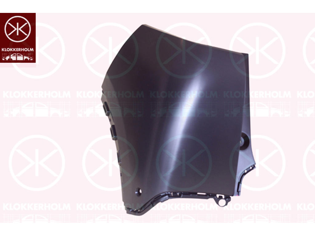 Bumper, Smooth, Right Rear, with hole(s) for park distance control, Corner Panel
