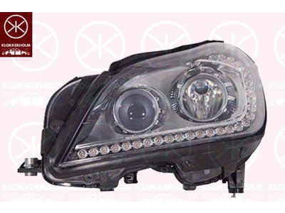 Headlight, Left, Bi-Xenon, without lettering: Mercedes Benz, without control unit for Xenon, with motor for headlamp levelling, with daytime running light (LED), AL