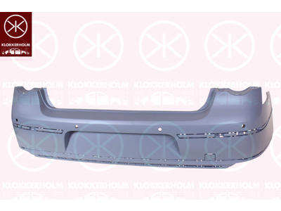 Bumper, Rear, w/primer, with hole(s) for park distance control, Number of bores: 4