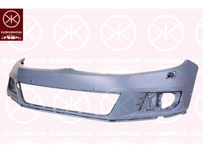 Bumper, w/primer, Standard, Front, with hole(s) for park distance control, with hole(s) for washer nozzle