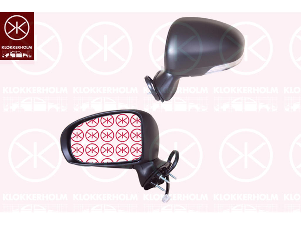 Exterior Mirror, Left, for electric mirror adjustment, Electronically foldable, Number of pins: 9, with indicator, Heatable, w/primer, Aspherical