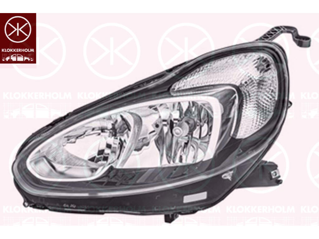 Headlight, Standard, H7/H1, Right, with motor for headlamp levelling, Visteon