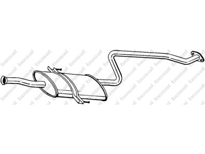 Centre Muffler, See accessories list for additionally required parts:  