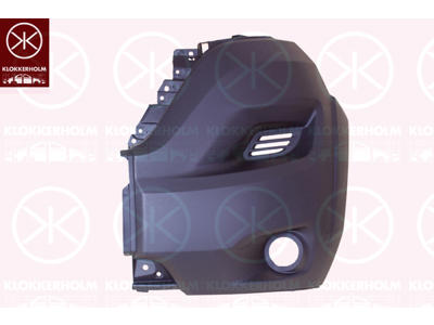 Bumper, Smooth, black, Left Front, with hole(s) for fog lights