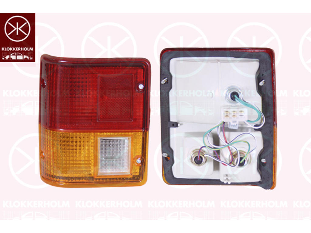 Tail Light Assembly, with bulb holder, Left, Indicator Colour: yellow