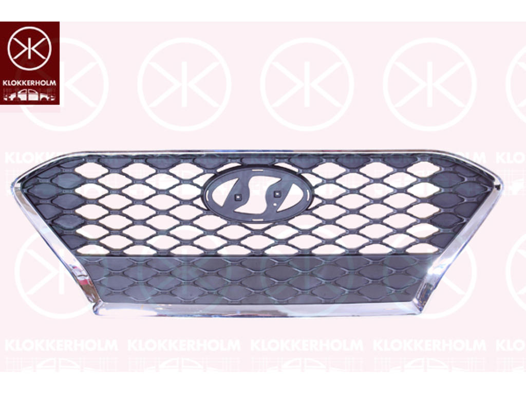 Radiator Grille, Front, chrome/black