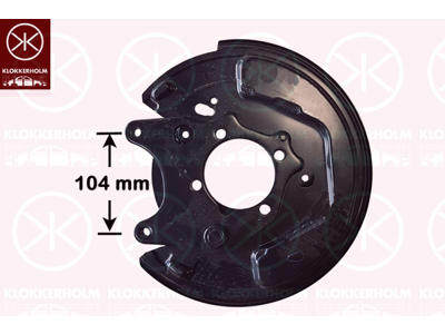 Bromssköld, Bakaxel höger, för bromsskivediameter [mm]: 269, Hålavstånd [mm]: 104