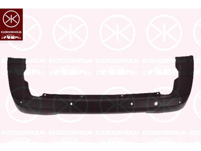 Bumper, CARGO, Rear, black, with hole(s) for park distance control