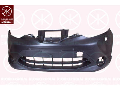 Bumper, Front, with hole(s) for washer nozzle, black