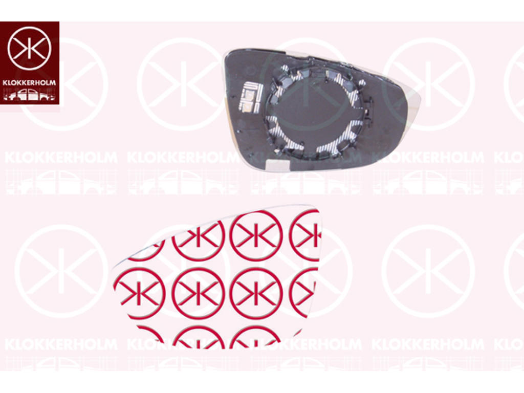 Mirror Glass, exterior mirror, Left, Number of pins: 2, Heatable, Aspherical