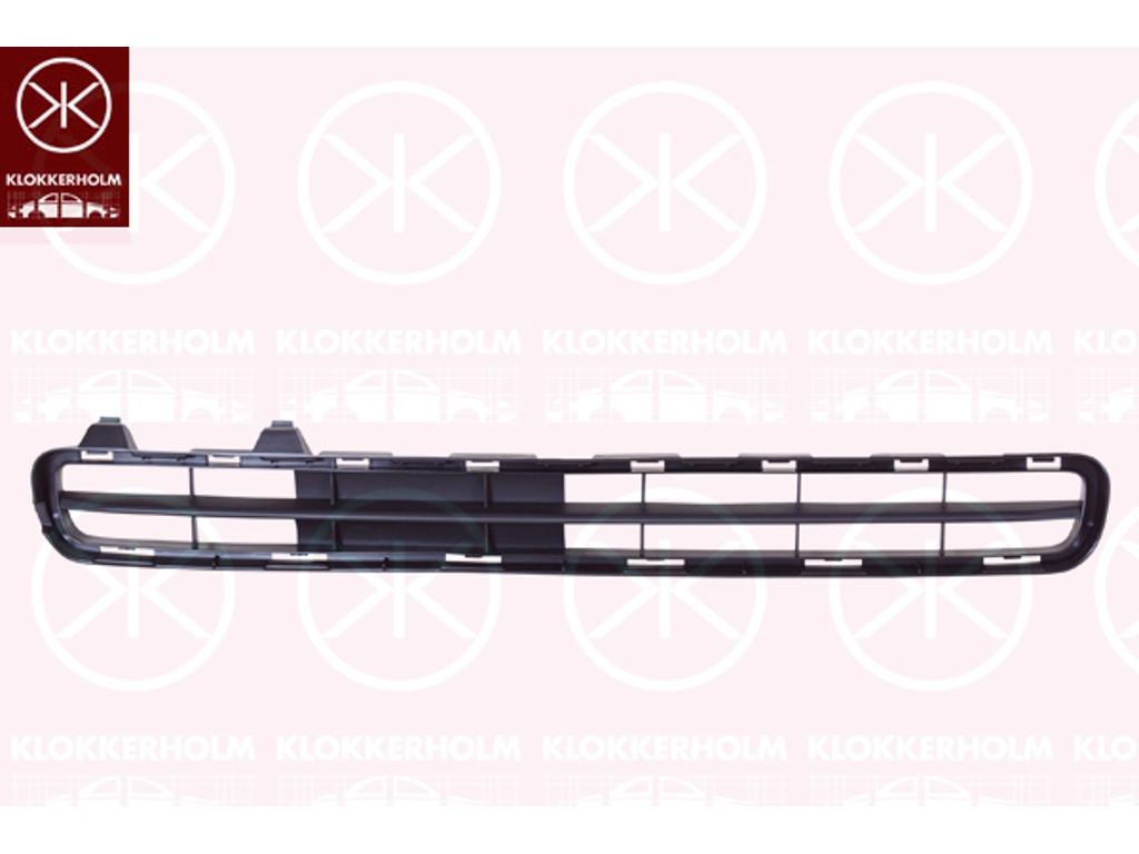 Ventilation Grille, bumper, Front, Grained, Upper section, black