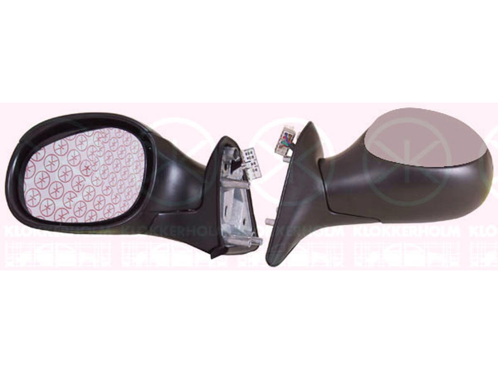 Exterior Mirror, w/primer, with thermo sensor, for electric mirror adjustment, Convex, Right, Number of pins: 7